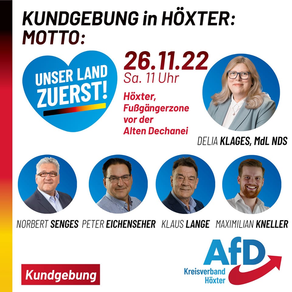 You are currently viewing AfD-Kundgebung in Höxter 26.11.2022
