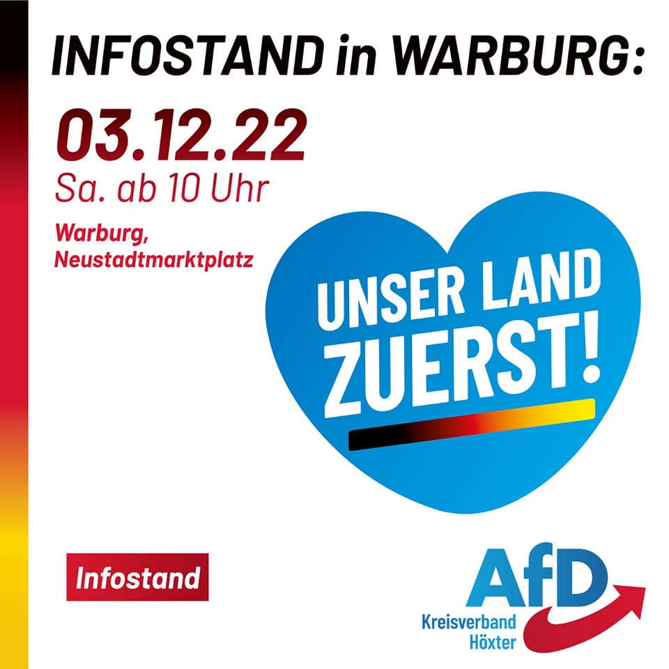 Read more about the article Infostand in Warburg am 03.12.22
