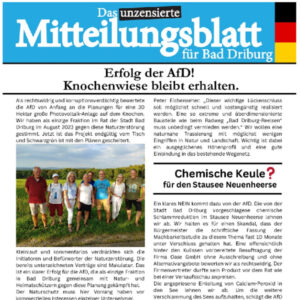 Read more about the article Das unzensierte Mitteilungsblatt für Bad Driburg Frühjahr 2024