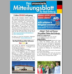 Mehr über den Artikel erfahren AfD – Bad Driburg – Mitteilungsblatt – August 2025