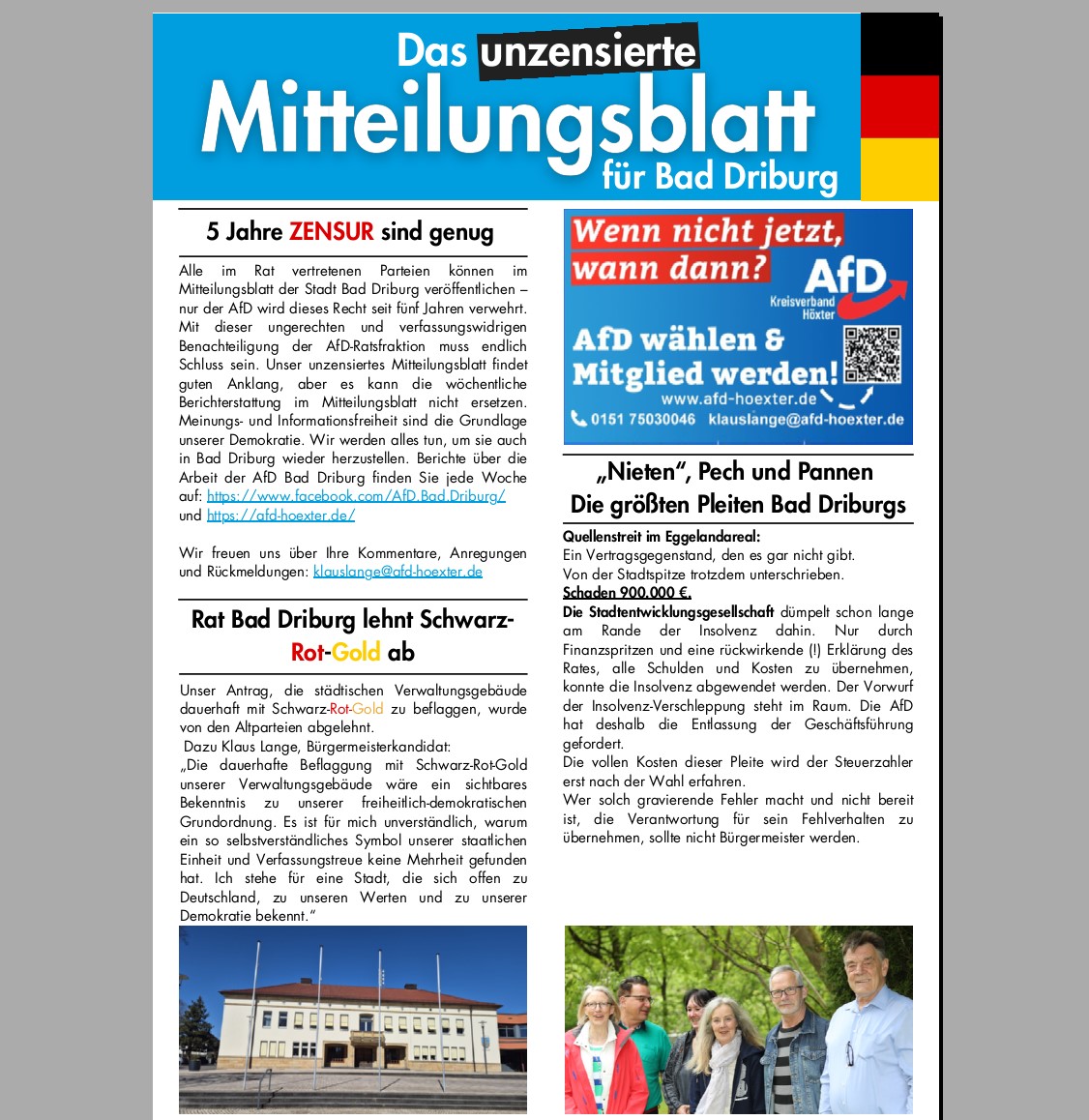 Du betrachtest gerade AfD – Bad Driburg – Mitteilungsblatt – August 2025